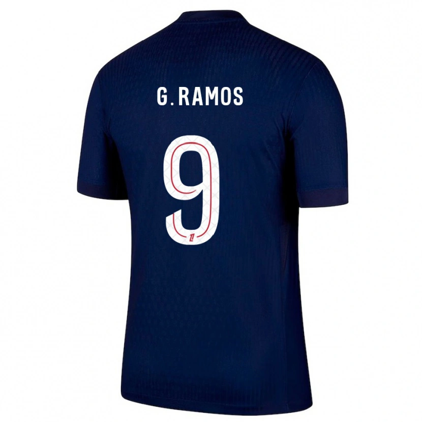 Danxen Niño Camiseta Gonçalo Ramos #9 Azul Marino Rojo 1ª Equipación 2025/26 La Camisa