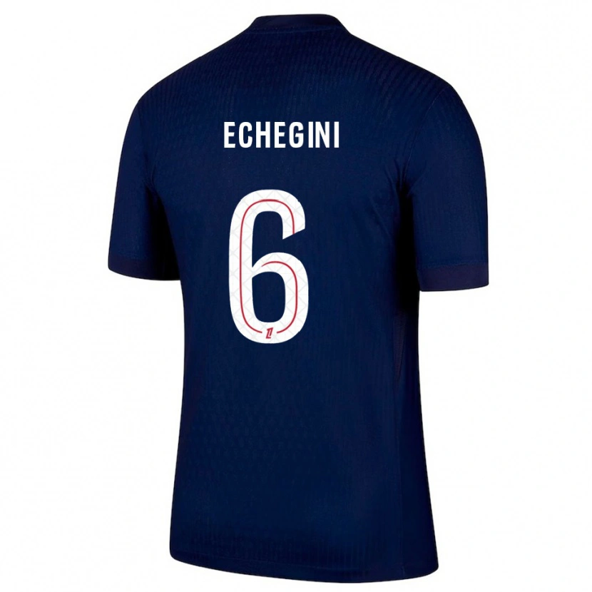 Danxen Niño Camiseta Joe Echegini #6 Azul Marino Rojo 1ª Equipación 2025/26 La Camisa