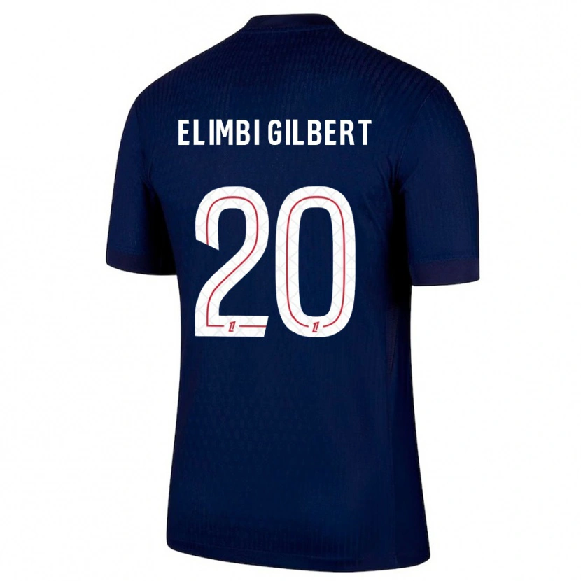 Danxen Niño Camiseta Tara Elimbi Gilbert #20 Azul Marino Rojo 1ª Equipación 2025/26 La Camisa