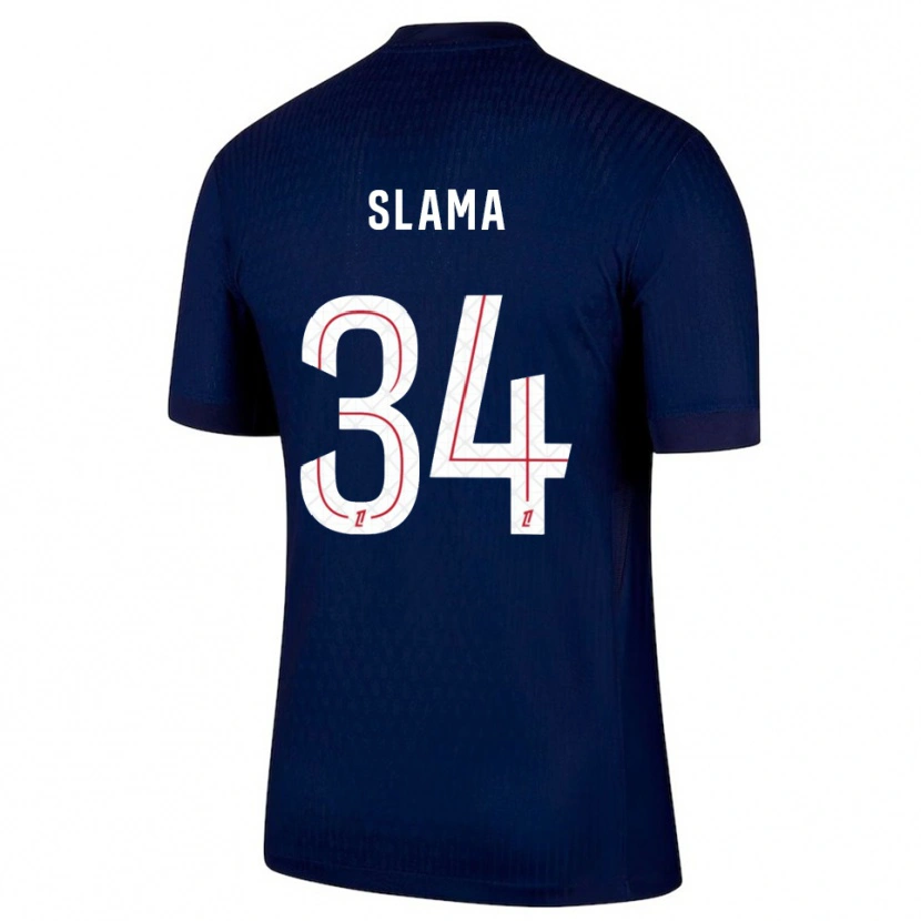 Danxen Niño Camiseta Wassim Slama #34 Azul Marino Rojo 1ª Equipación 2025/26 La Camisa