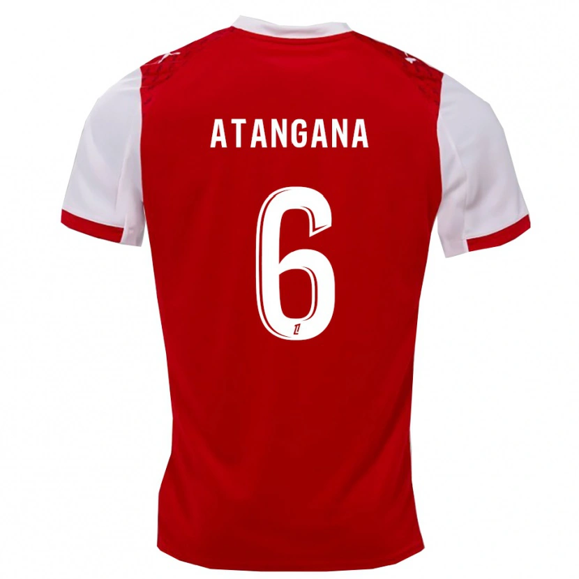 Danxen Niño Camiseta Valentin Atangana #6 Rojo Blanco 1ª Equipación 2025/26 La Camisa