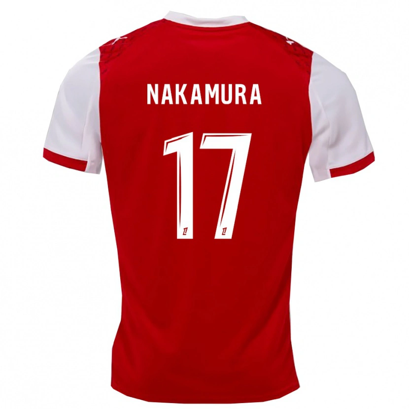 Danxen Niño Camiseta Keito Nakamura #17 Rojo Blanco 1ª Equipación 2025/26 La Camisa