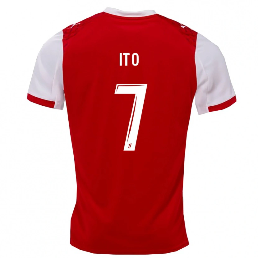 Danxen Niño Camiseta Junya Ito #7 Rojo Blanco 1ª Equipación 2025/26 La Camisa