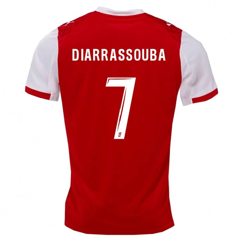 Danxen Niño Camiseta Tidiane Diarrassouba #7 Rojo Blanco 1ª Equipación 2025/26 La Camisa