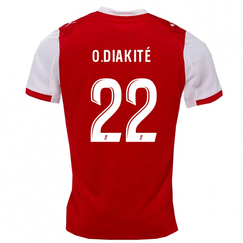 Danxen Niño Camiseta Oumar Diakité #22 Rojo Blanco 1ª Equipación 2025/26 La Camisa