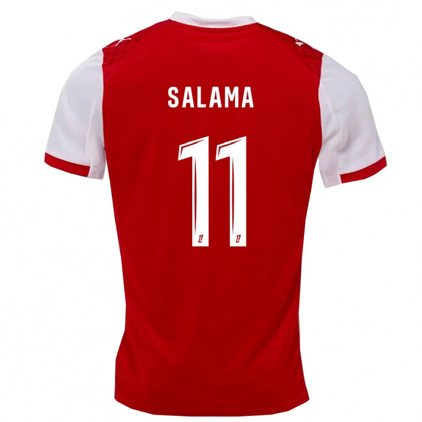 Danxen Niño Camiseta Amine Salama #11 Rojo Blanco 1ª Equipación 2025/26 La Camisa