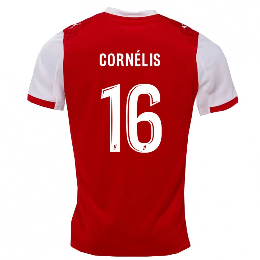 Danxen Niño Camiseta Aristide Cornélis #16 Rojo Blanco 1ª Equipación 2025/26 La Camisa