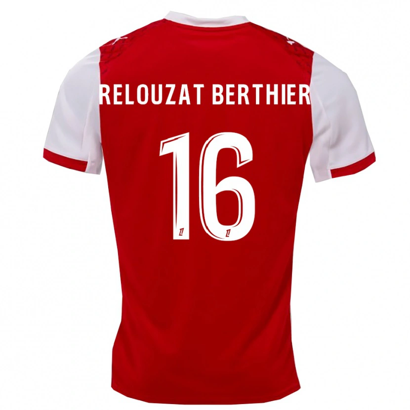 Danxen Niño Camiseta Maxime Relouzat Berthier #16 Rojo Blanco 1ª Equipación 2025/26 La Camisa