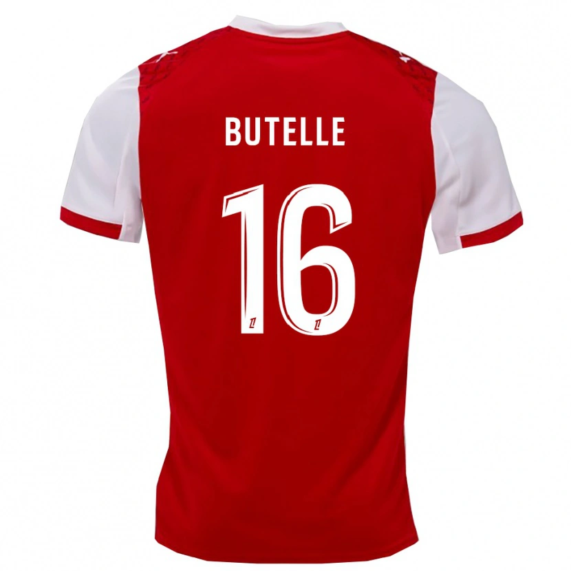 Danxen Niño Camiseta Ludovic Butelle #16 Rojo Blanco 1ª Equipación 2025/26 La Camisa