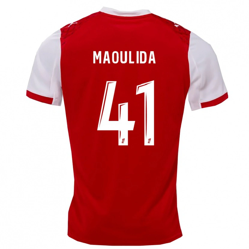 Danxen Niño Camiseta Assimina Maoulida #41 Rojo Blanco 1ª Equipación 2025/26 La Camisa