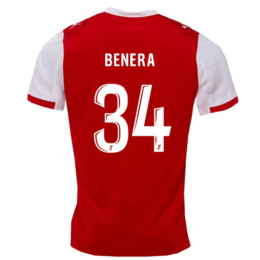 Danxen Niño Camiseta Ummene Benera #34 Rojo Blanco 1ª Equipación 2025/26 La Camisa