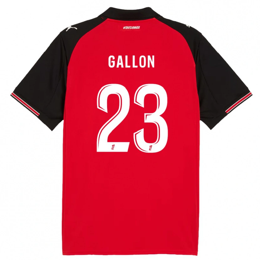 Danxen Niño Camiseta Gauthier Gallon #23 Rojo Negro 1ª Equipación 2025/26 La Camisa