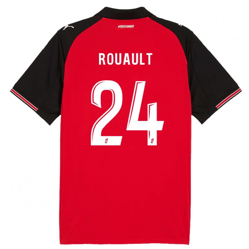 Danxen Niño Camiseta Anthony Rouault #24 Rojo Negro 1ª Equipación 2025/26 La Camisa
