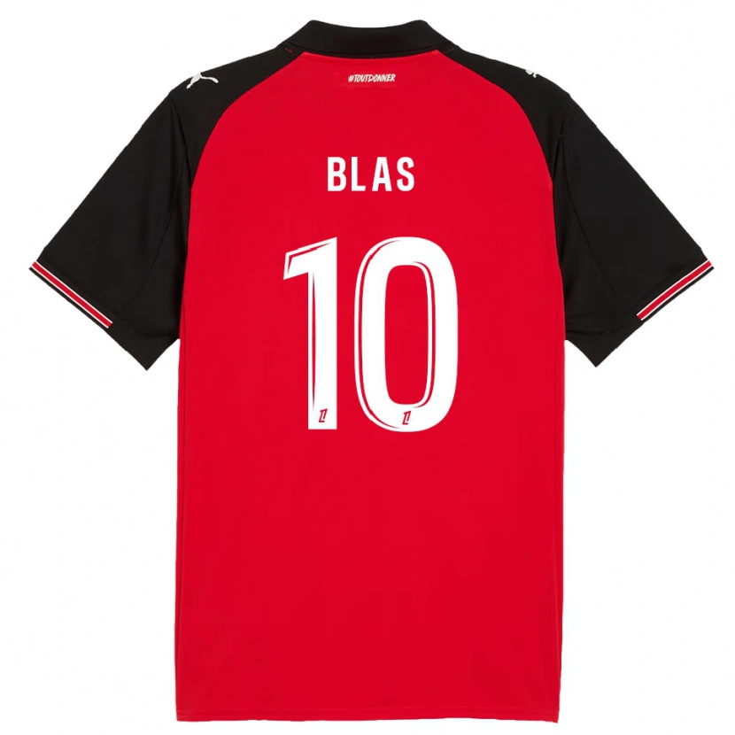 Danxen Niño Camiseta Ludovic Blas #10 Rojo Negro 1ª Equipación 2025/26 La Camisa