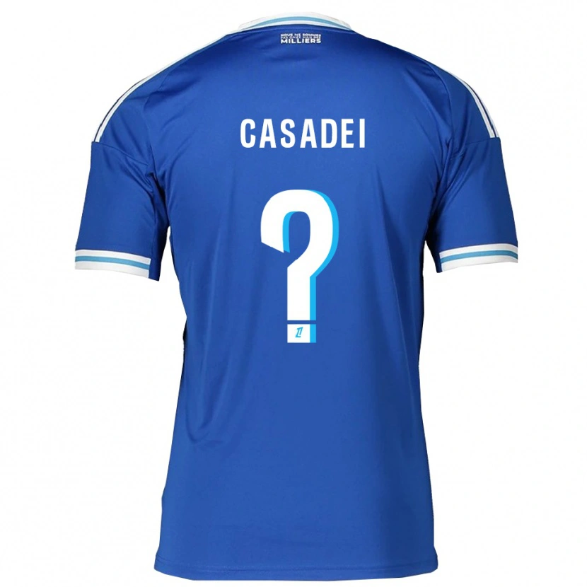 Danxen Niño Camiseta Alexis Casadei #0 Azul Blanco 1ª Equipación 2025/26 La Camisa