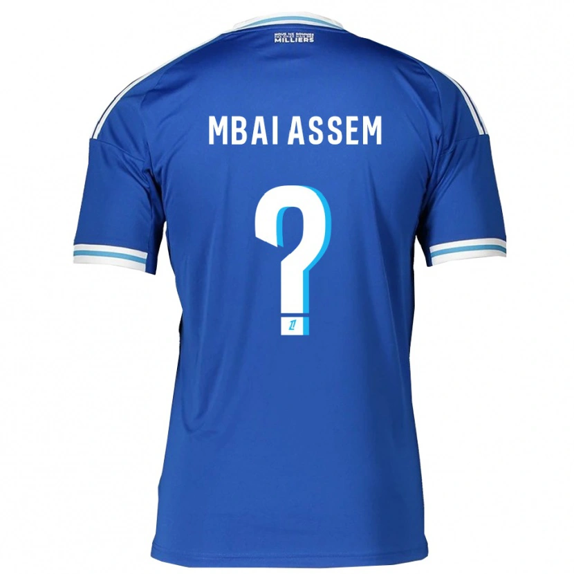 Danxen Niño Camiseta Chris Mbaï-Assem #0 Azul Blanco 1ª Equipación 2025/26 La Camisa