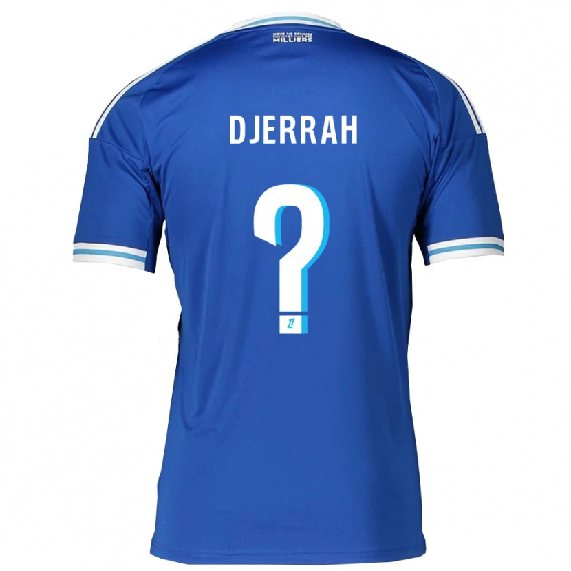 Danxen Niño Camiseta Karim Djerrah #0 Azul Blanco 1ª Equipación 2025/26 La Camisa