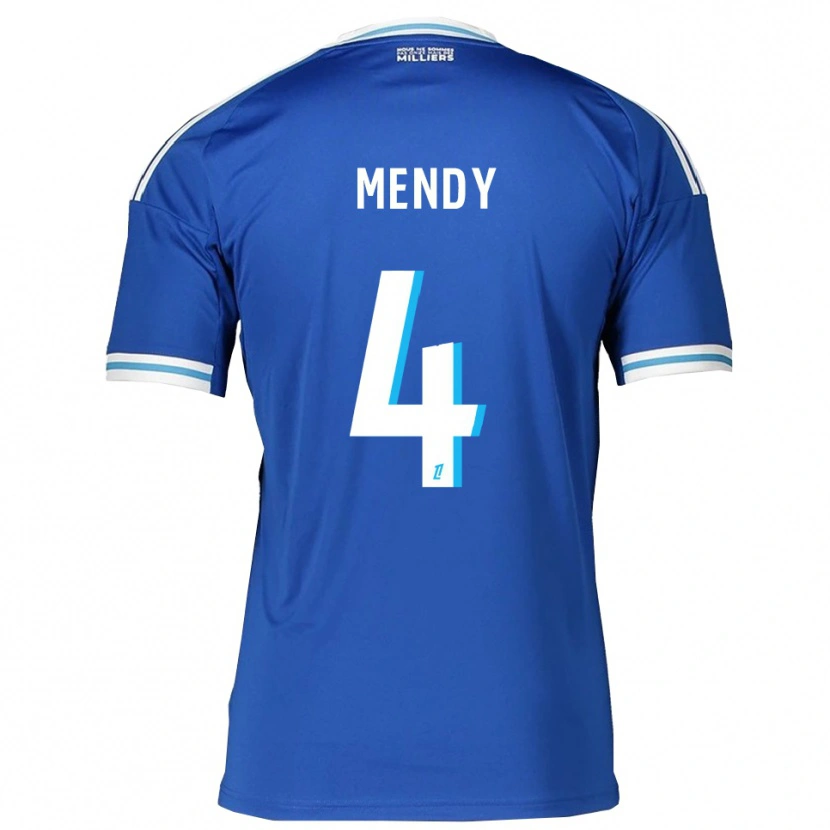 Danxen Niño Camiseta François Mendy #4 Azul Blanco 1ª Equipación 2025/26 La Camisa