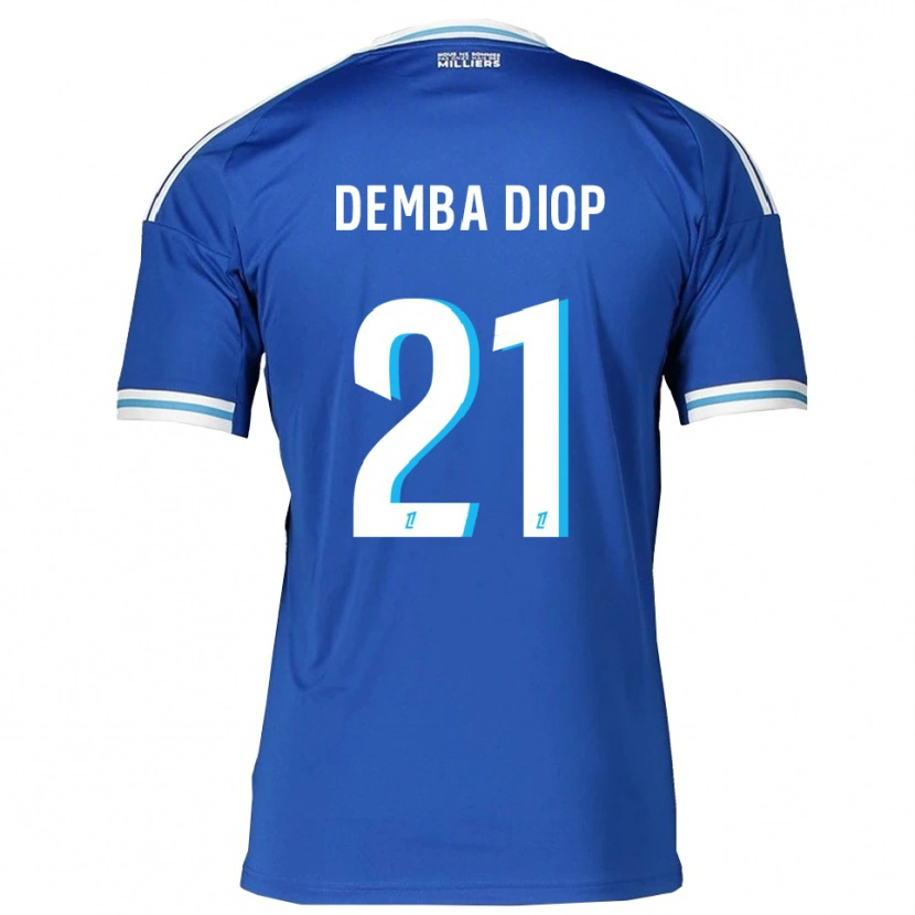 Danxen Niño Camiseta Pape Demba Diop #21 Azul Blanco 1ª Equipación 2025/26 La Camisa