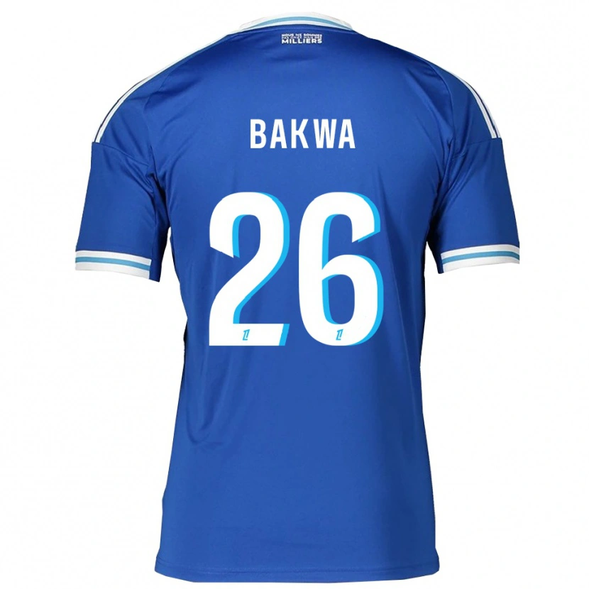 Danxen Niño Camiseta Dilane Bakwa #26 Azul Blanco 1ª Equipación 2025/26 La Camisa