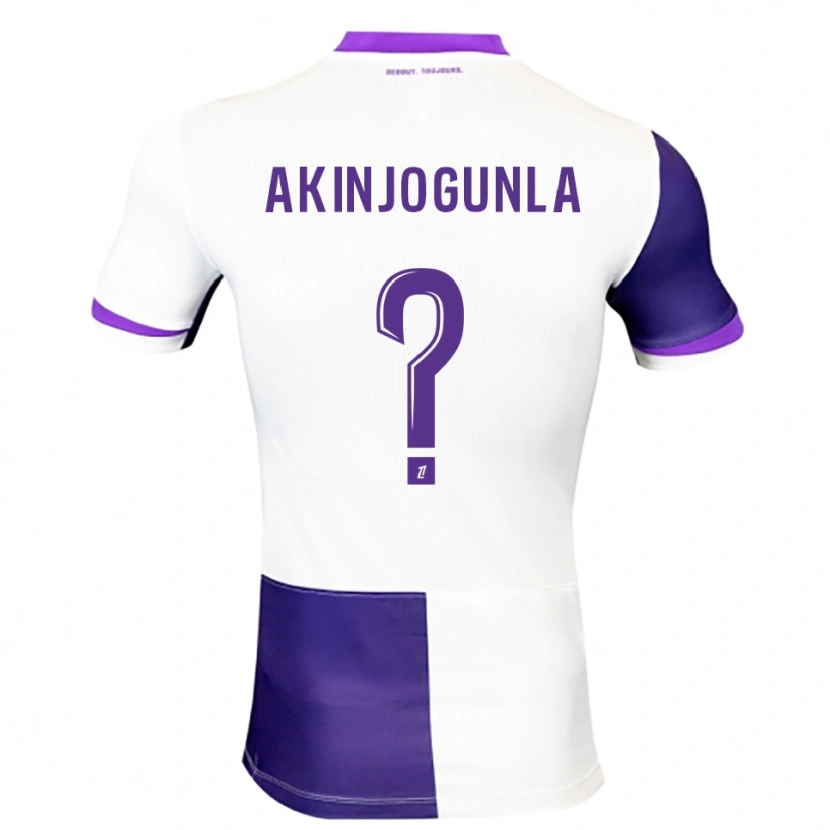 Danxen Niño Camiseta Michaël Akinjogunla #0 Morado Blanco 1ª Equipación 2025/26 La Camisa