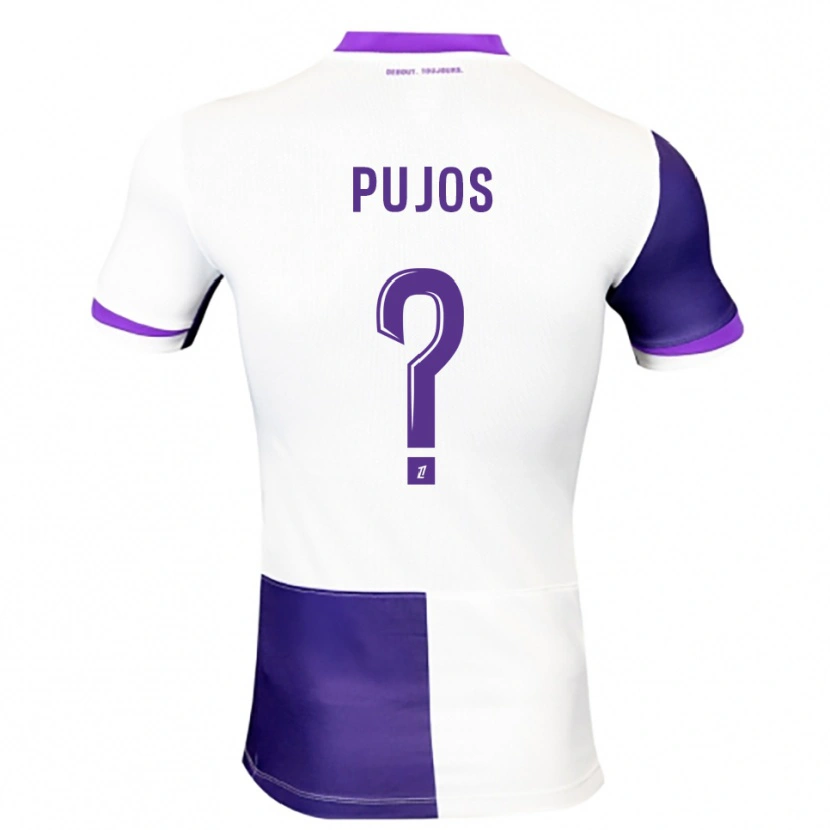 Danxen Niño Camiseta Clément Pujos #0 Morado Blanco 1ª Equipación 2025/26 La Camisa