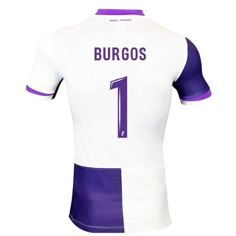 Danxen Niño Camiseta Diego Burgos #1 Morado Blanco 1ª Equipación 2025/26 La Camisa