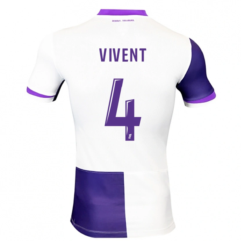Danxen Niño Camiseta Sacha Vivent #4 Morado Blanco 1ª Equipación 2025/26 La Camisa