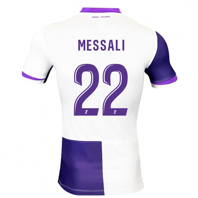Danxen Niño Camiseta Rafik Messali #22 Morado Blanco 1ª Equipación 2025/26 La Camisa