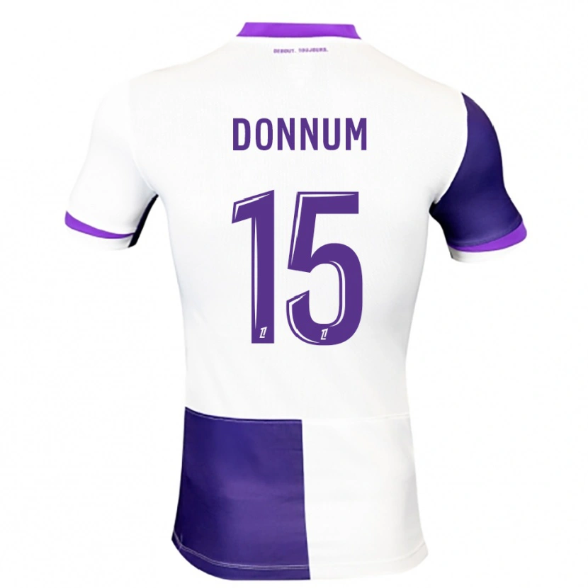Danxen Niño Camiseta Aron Dønnum #15 Morado Blanco 1ª Equipación 2025/26 La Camisa