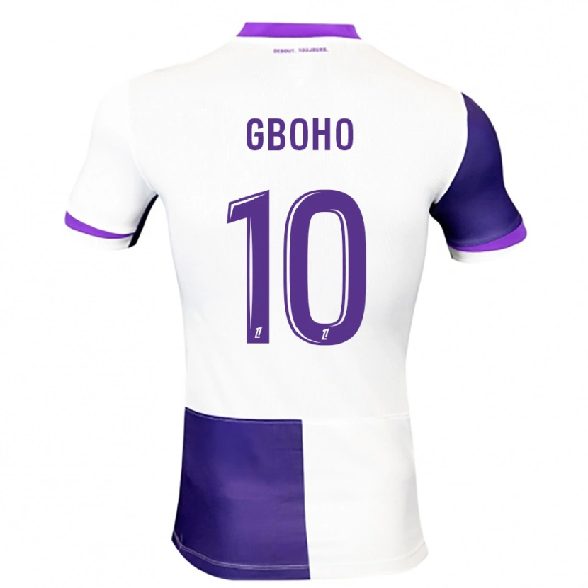 Danxen Niño Camiseta Yann Gboho #10 Morado Blanco 1ª Equipación 2025/26 La Camisa