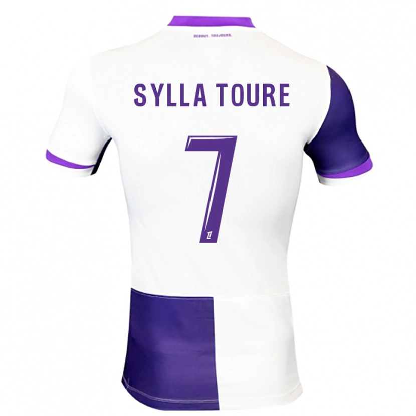 Danxen Niño Camiseta Ismael Sylla Touré #7 Morado Blanco 1ª Equipación 2025/26 La Camisa