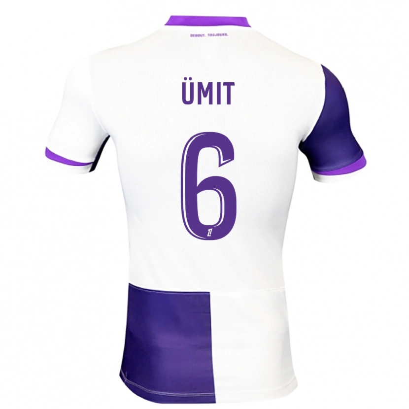 Danxen Niño Camiseta Ümit Akdağ #6 Morado Blanco 1ª Equipación 2025/26 La Camisa