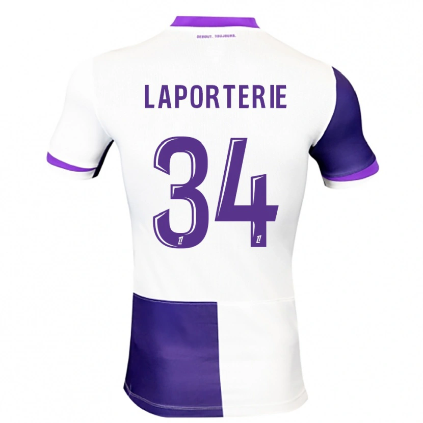 Danxen Niño Camiseta Ambre Laporterie #34 Morado Blanco 1ª Equipación 2025/26 La Camisa