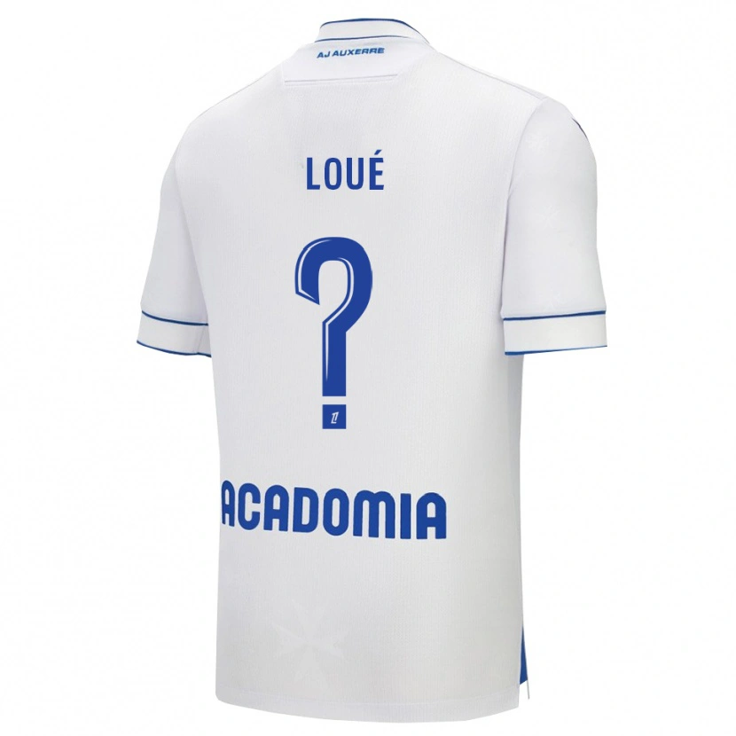Danxen Niño Camiseta Mathis-Tony Loué #0 Blanco Azul 1ª Equipación 2025/26 La Camisa