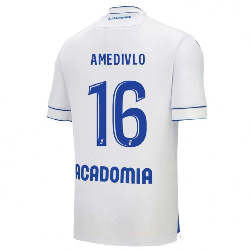 Danxen Niño Camiseta Rayann Amedivlo #16 Blanco Azul 1ª Equipación 2025/26 La Camisa