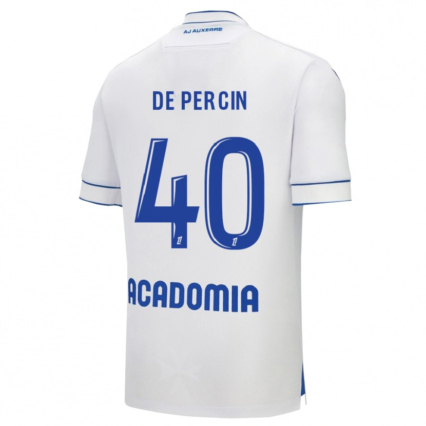 Danxen Niño Camiseta Théo De Percin #40 Blanco Azul 1ª Equipación 2025/26 La Camisa