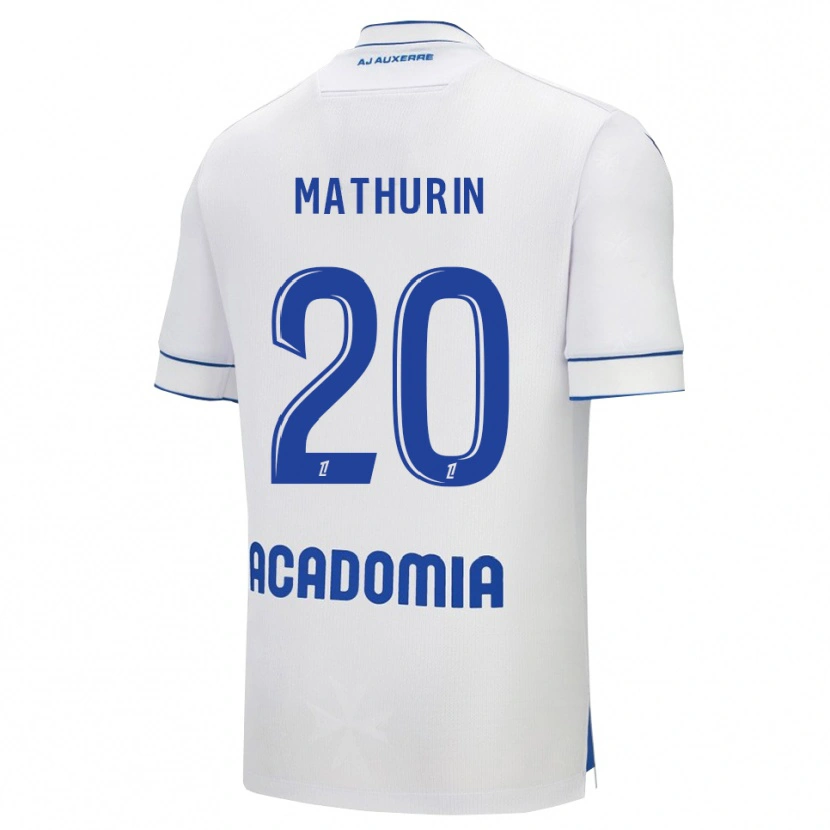 Danxen Niño Camiseta Anis Mathurin #20 Blanco Azul 1ª Equipación 2025/26 La Camisa