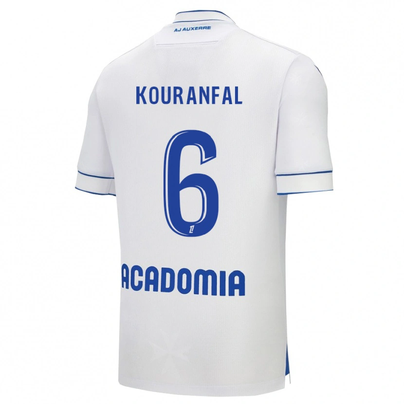 Danxen Niño Camiseta Chamsedin Kouranfal #6 Blanco Azul 1ª Equipación 2025/26 La Camisa