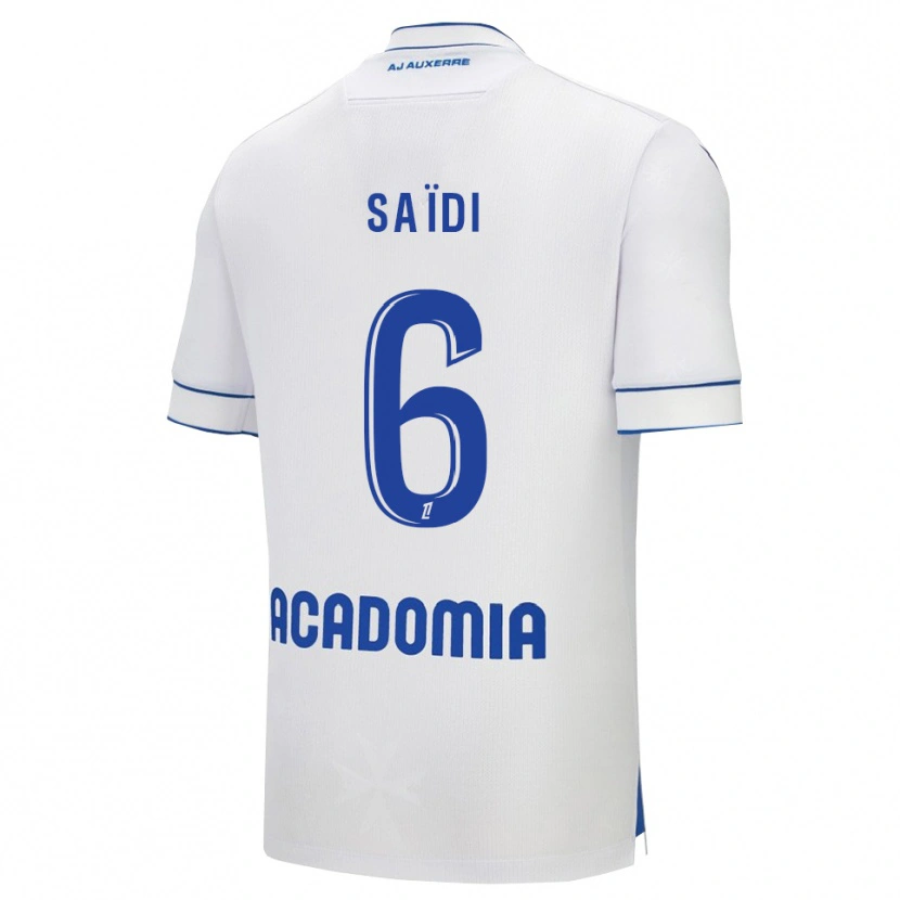 Danxen Niño Camiseta Elyes Saïdi #6 Blanco Azul 1ª Equipación 2025/26 La Camisa