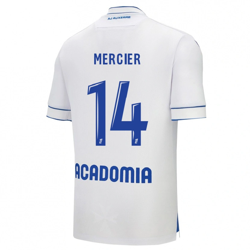 Danxen Niño Camiseta Nicolas Mercier #14 Blanco Azul 1ª Equipación 2025/26 La Camisa