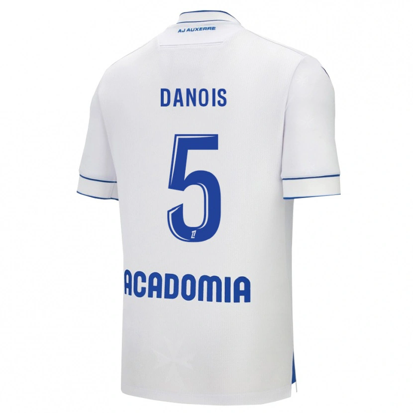 Danxen Niño Camiseta Kévin Danois #5 Blanco Azul 1ª Equipación 2025/26 La Camisa