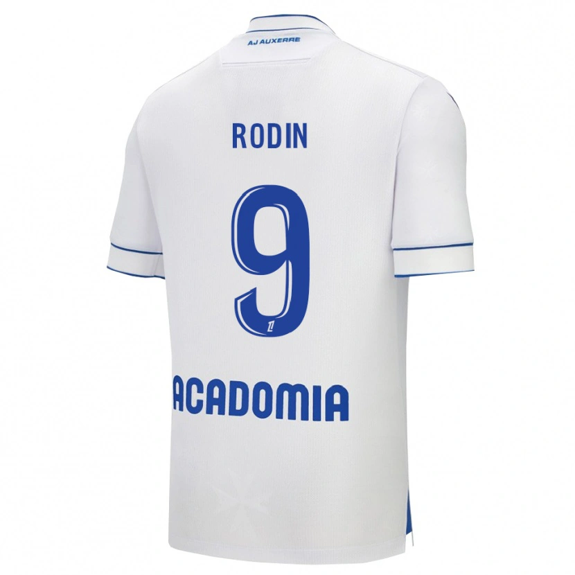 Danxen Niño Camiseta Ryan Rodin #9 Blanco Azul 1ª Equipación 2025/26 La Camisa