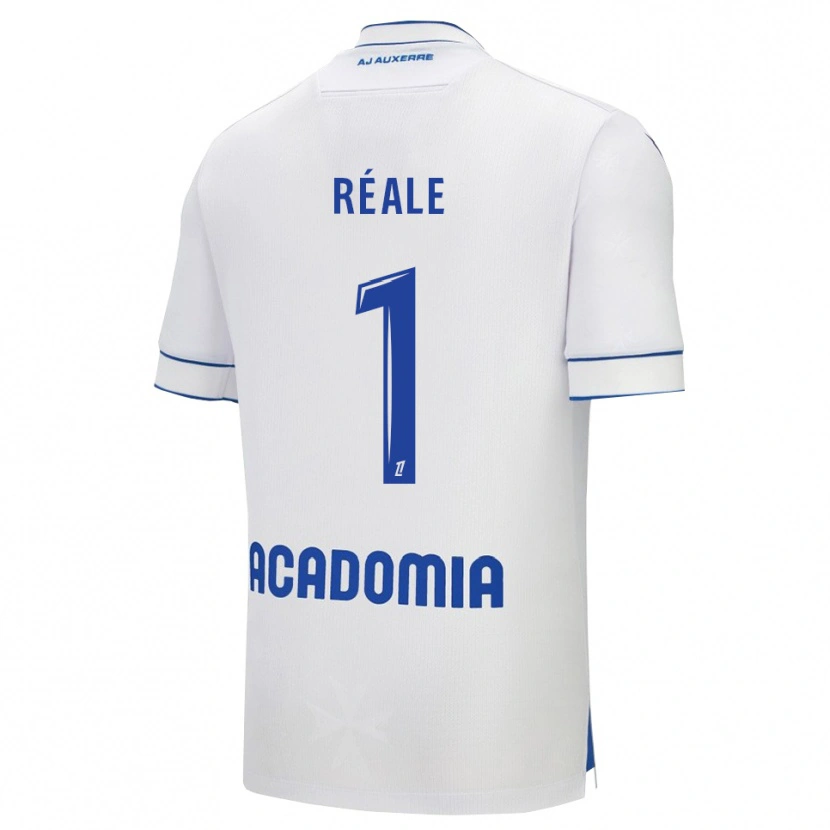 Danxen Niño Camiseta Pierre Réale #1 Blanco Azul 1ª Equipación 2025/26 La Camisa