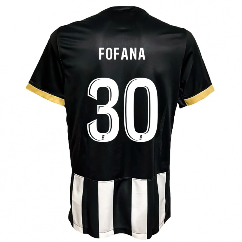 Danxen Niño Camiseta Yahia Fofana #30 Negro Blanco 1ª Equipación 2025/26 La Camisa