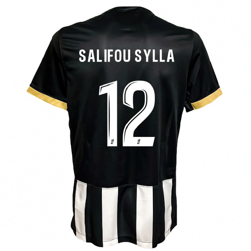 Danxen Niño Camiseta Salifou Sylla #12 Negro Blanco 1ª Equipación 2025/26 La Camisa