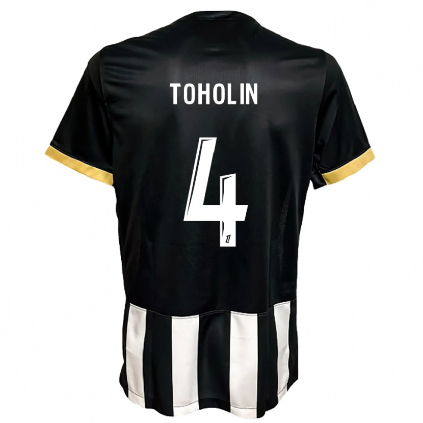 Danxen Niño Camiseta Abdine Toholin #4 Negro Blanco 1ª Equipación 2025/26 La Camisa