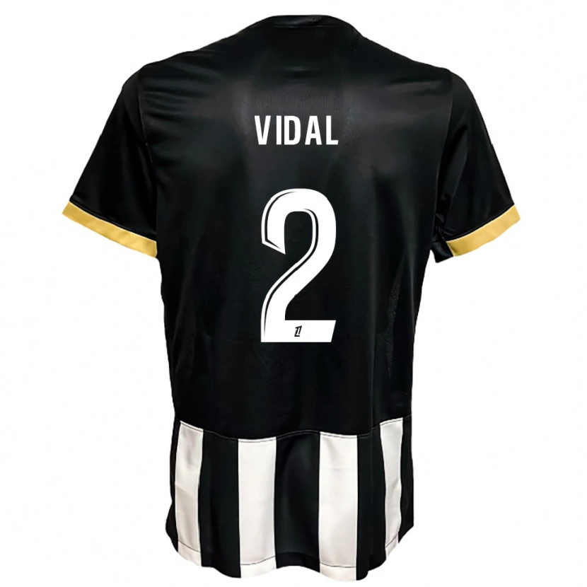 Danxen Niño Camiseta Abdaiyaan Vidal #2 Negro Blanco 1ª Equipación 2025/26 La Camisa