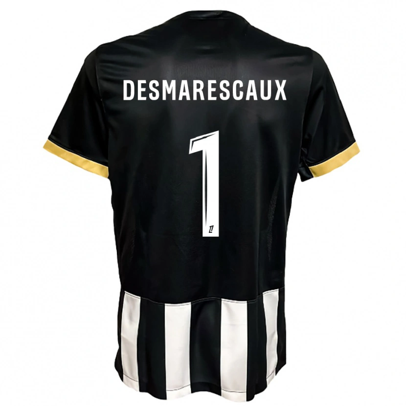 Danxen Niño Camiseta Émile Desmarescaux #1 Negro Blanco 1ª Equipación 2025/26 La Camisa