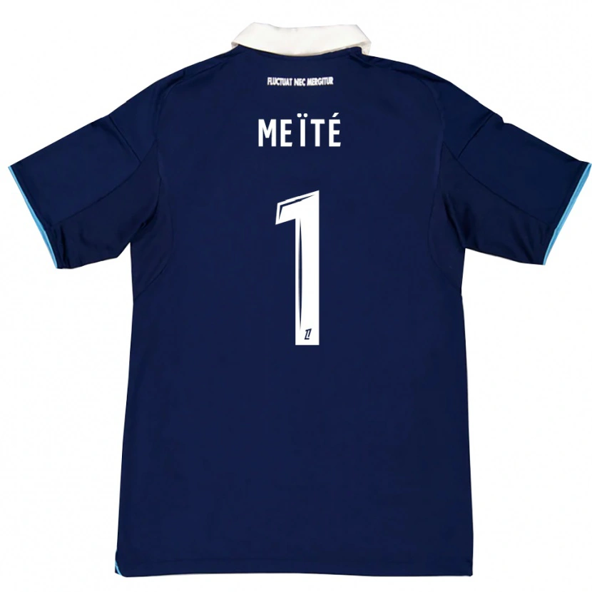 Danxen Niño Camiseta Ibrahim Meïté #1 Azul Oscuro Blanco 1ª Equipación 2025/26 La Camisa
